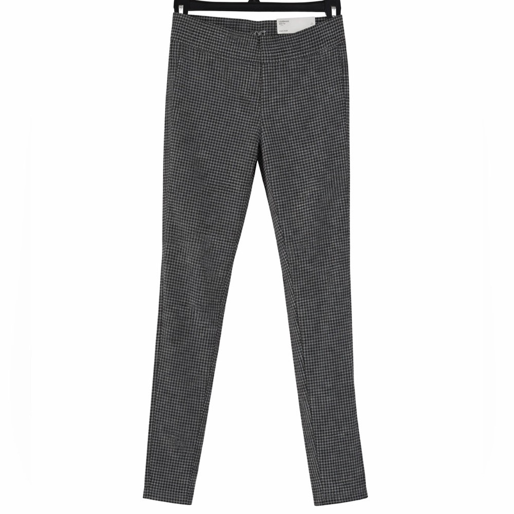 LOFT Black and White Micro-Check Pull-On Slim Pants